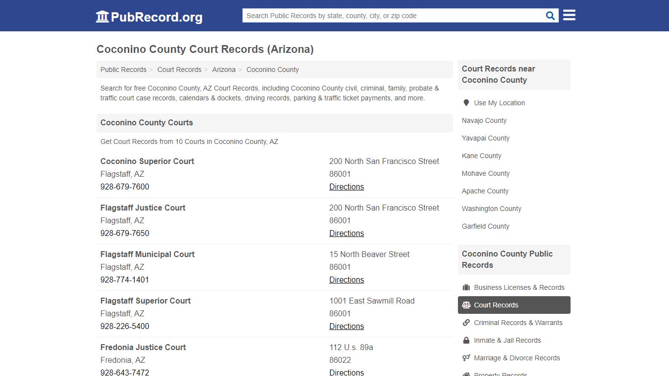 Free Coconino County Court Records (Arizona Court Records)