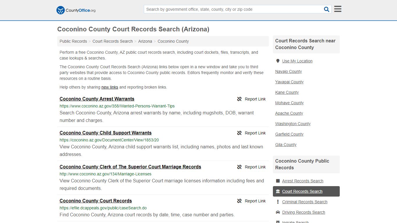 Court Records Search - Coconino County, AZ (Adoptions ...