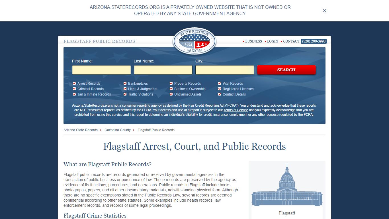 Flagstaff Arrest, Court, and Public Records - StateRecords.org